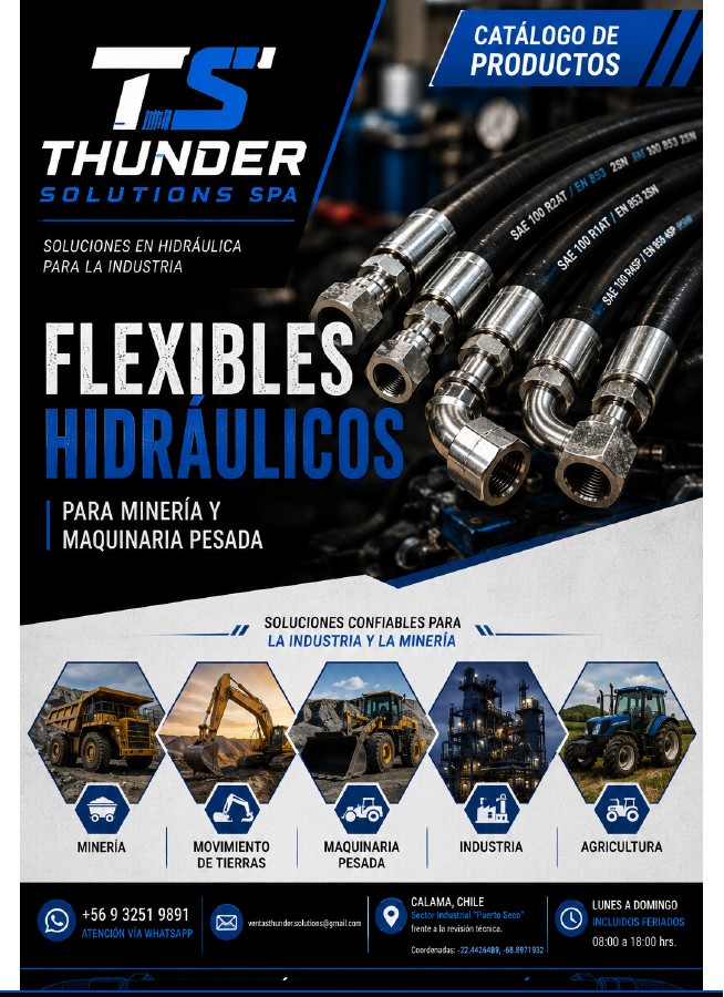 Portada del catálogo de productos de Thunder Solutions SPA